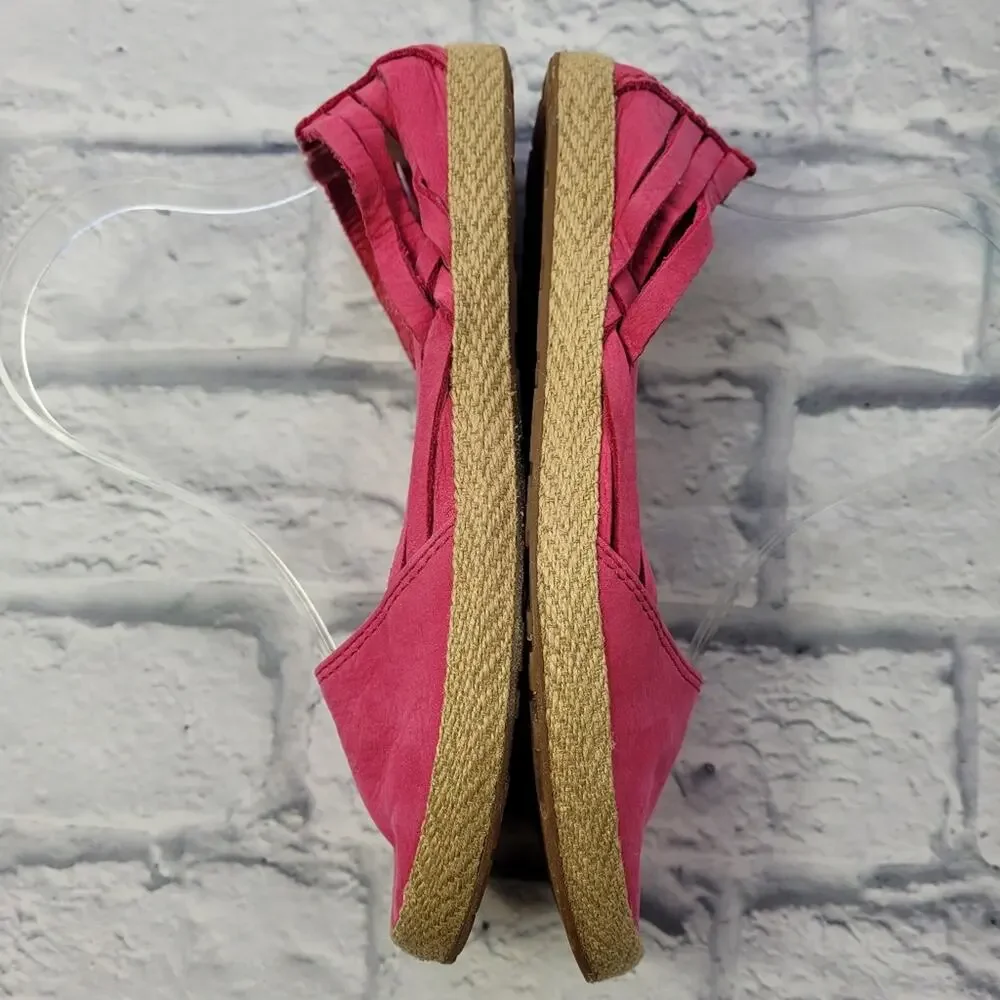 UGG Bright Barbiecore Pink Suede Tippie Espadrilles size 6